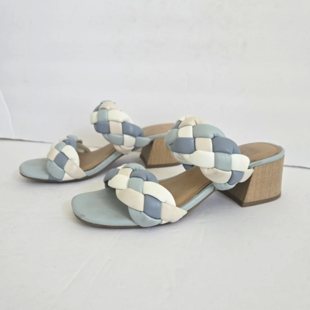DV Dolce Vita Polly Faux Leather Slide Heeled Sandals Size 6.5